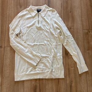 H&M Men's Zip-Up Sweater in Cream